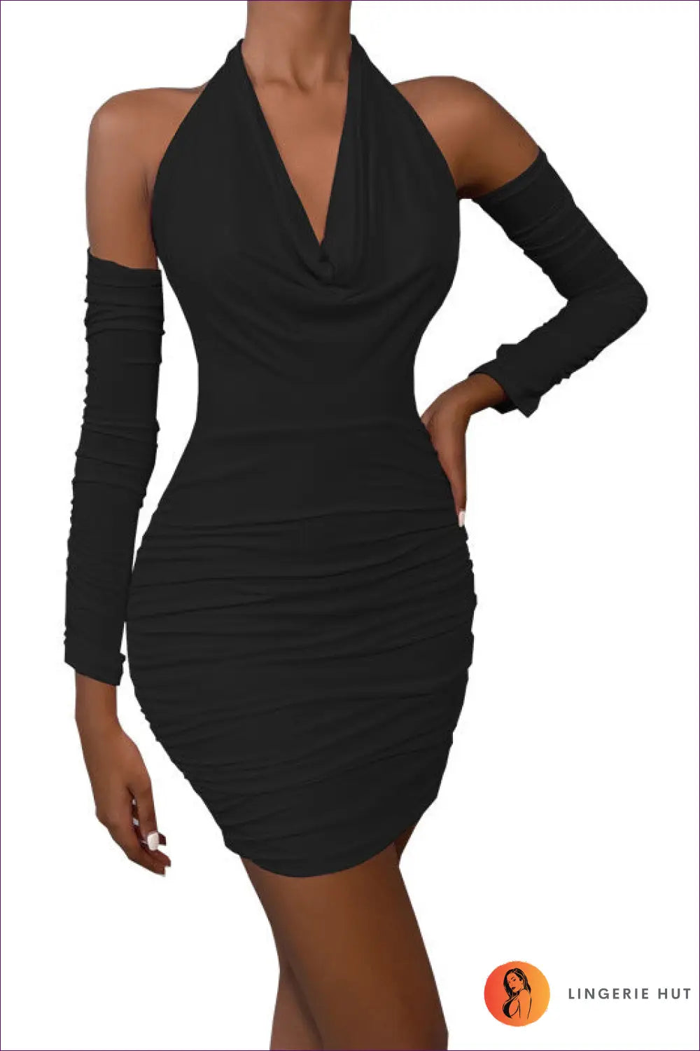 Unleash Your Sexiness And Elegance In Our Halter Backless Swing Collar Dress. Limited Stock - Make a Statement