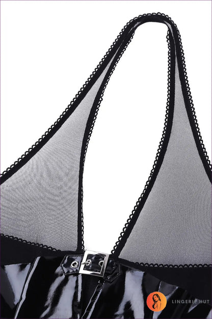 Unleash Your Allure With Lingerie Hut’s Sexy Hollow Out Cutout Mesh Camisole. Hollow-out Design Meets Patent