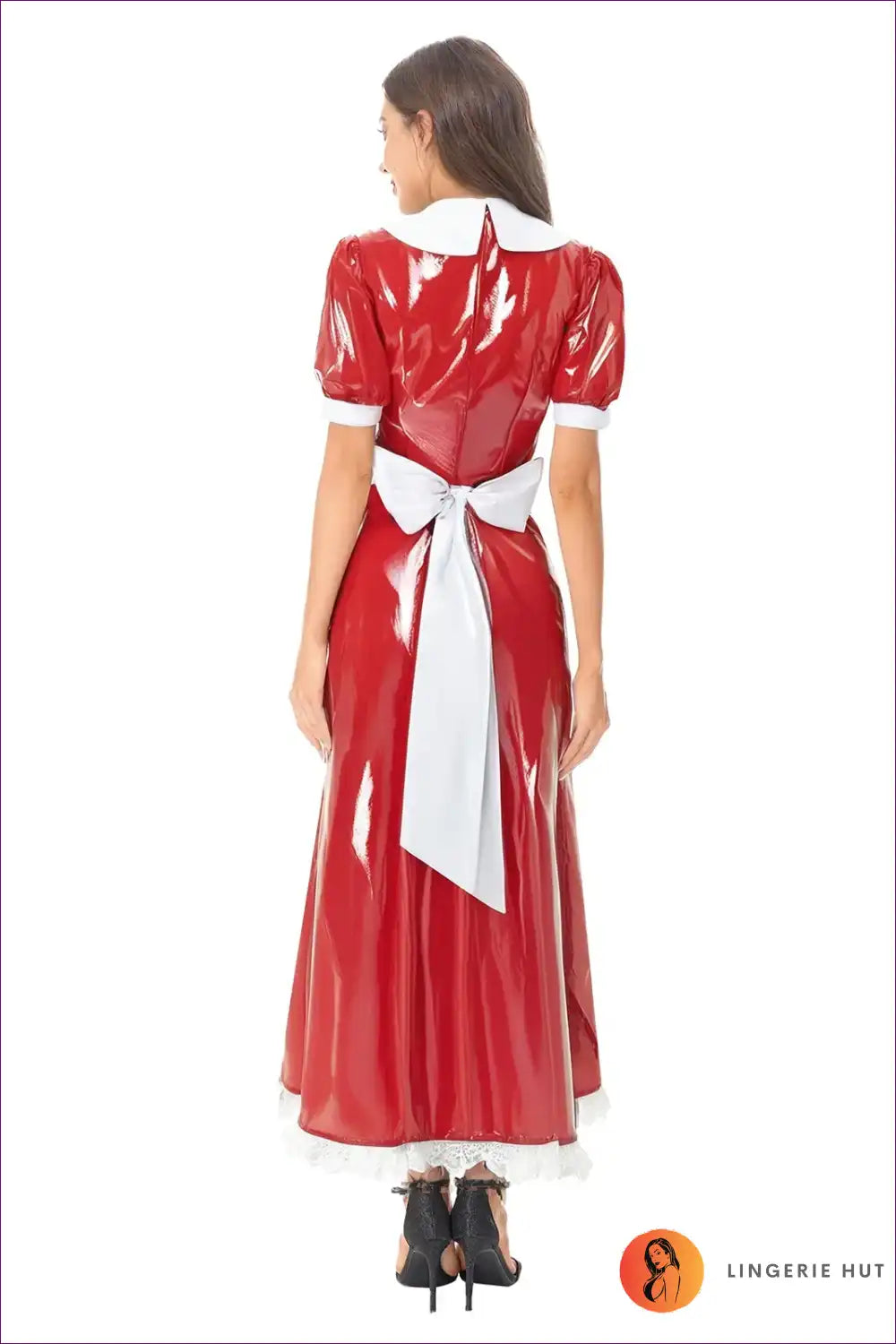 Sexy Maid Costume with Maxi Skirt and Apron - Playful Nostalgia for Clubwear, Costume, Evening Wear,