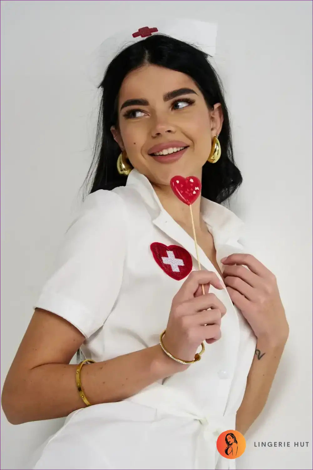 Sexy Nurse Costume with Deep v Neck - Playful Cosplay Mood for Costume, just In, Mini, Nurse, Party