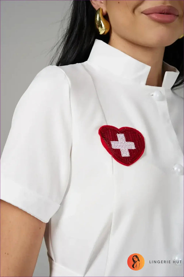 Nurse Costume with Button Front and Belt