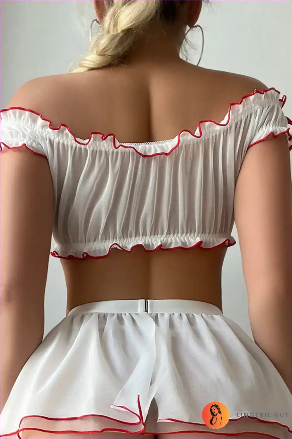 Sexy Nurse Costume with Heart Detail and Sheer Skirt - Playful Wink for Boudoir, Costume, Date Night, Evening