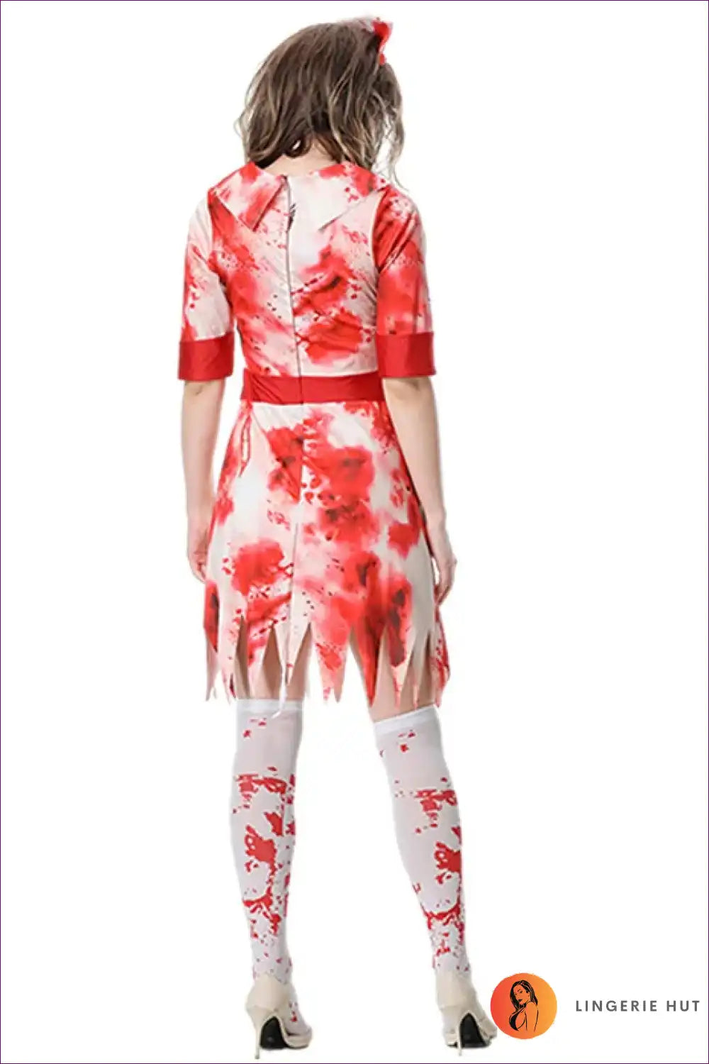 Sexy Nurse Costume with Jagged Hemline - After-dark Playfulness for Clubwear, Costume, Dress, Dresses,