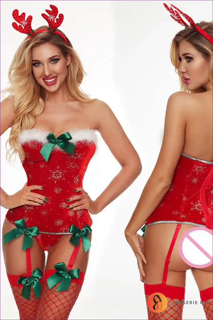 Sexy Nurse Costume with Red Bow Accents - Playful Confidence for Bodycon, Boudoir, Costume, Date Night,