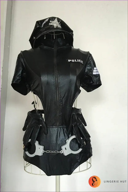 Sexy Pvc Police Costume - Command Attention