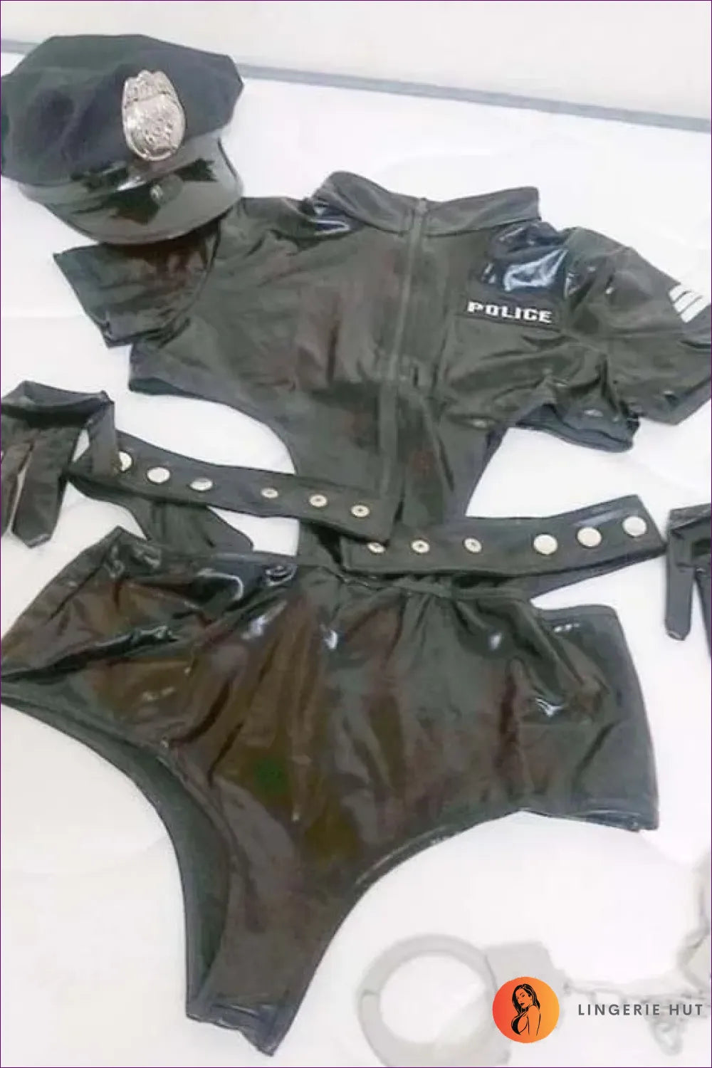Sexy Pvc Police Costume - Command Attention