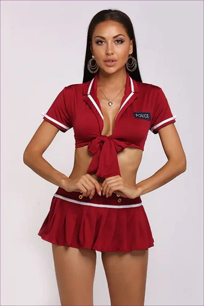 Sexy Red Police Costume – Arresting Charm