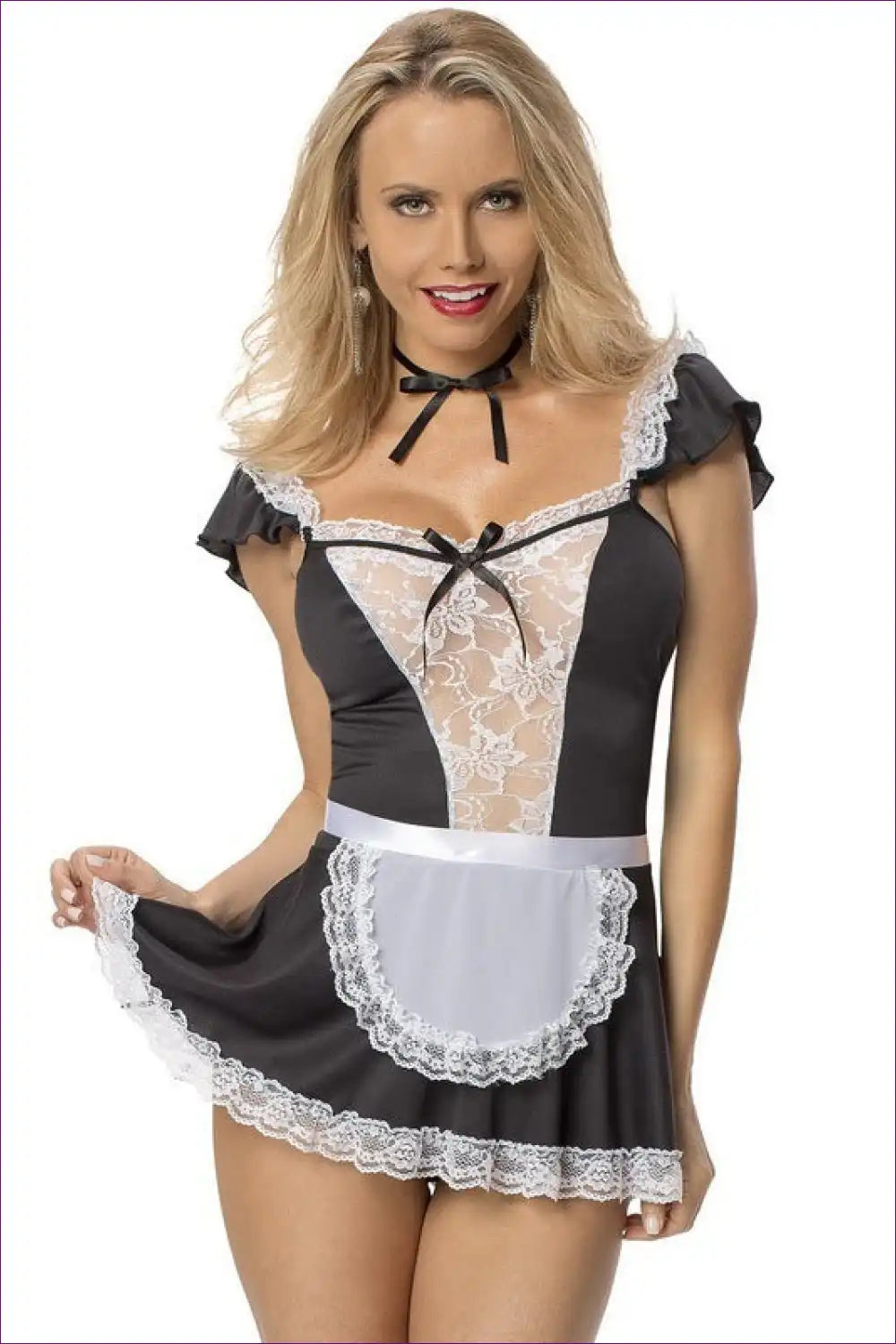 Ignite Your Fantasies With Lingerie Hut’s Sexy Role Play Maid Uniform. Soft Polyester And Sensual Ruffles Make