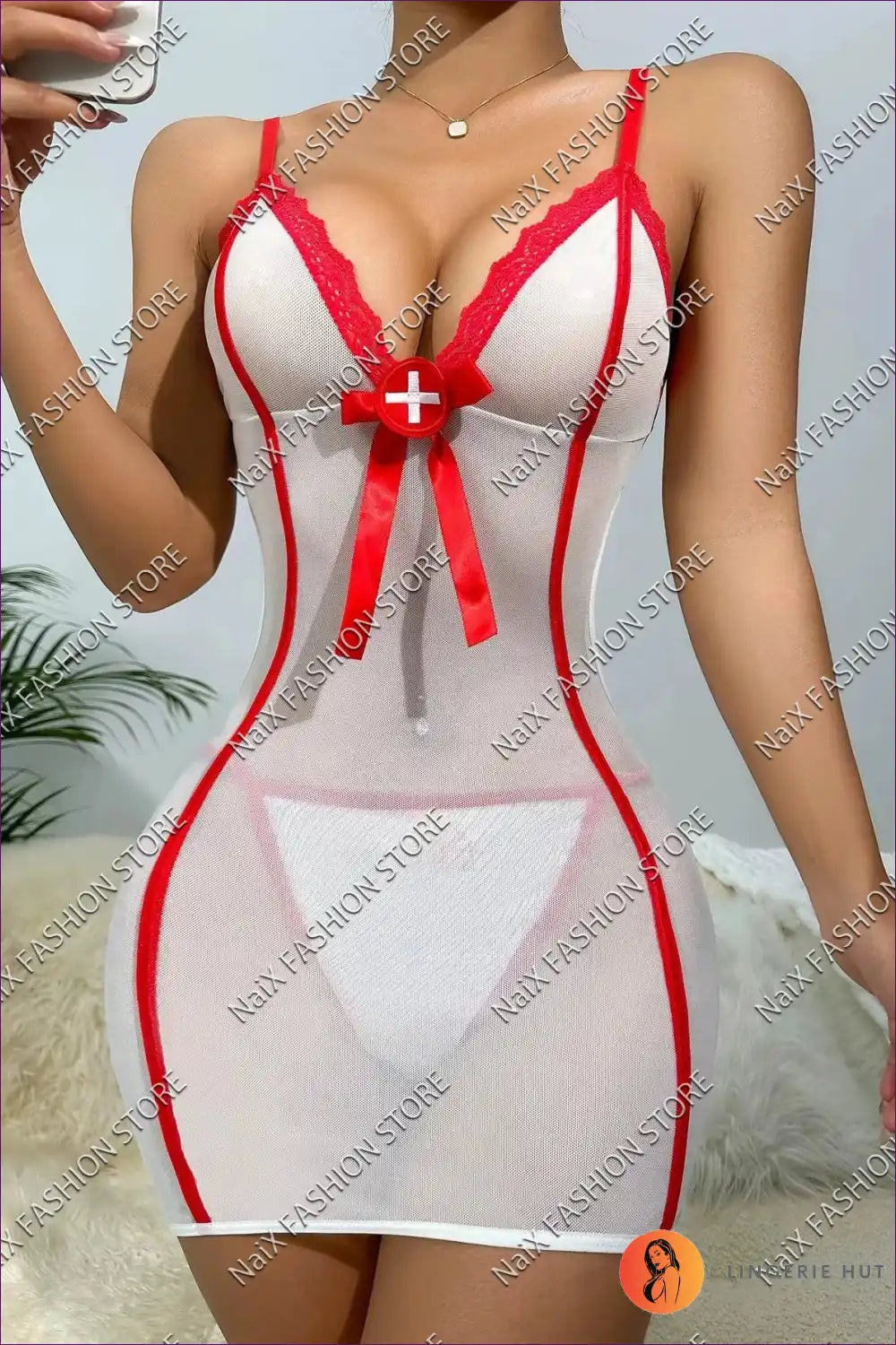 Sexy Sheer Nurse Lingerie - Tempting Allure For Costume, Nurse, Sheer, Theme Parties