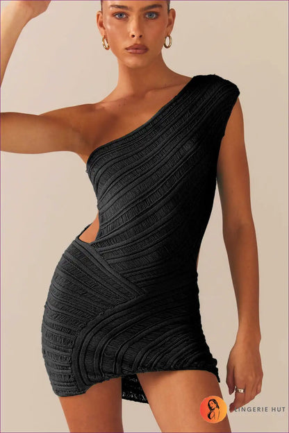 Turn Heads With Our Striking And Sensual Sexy One Shoulder Cutout Bodycon Dress. Complete Your Party-ready