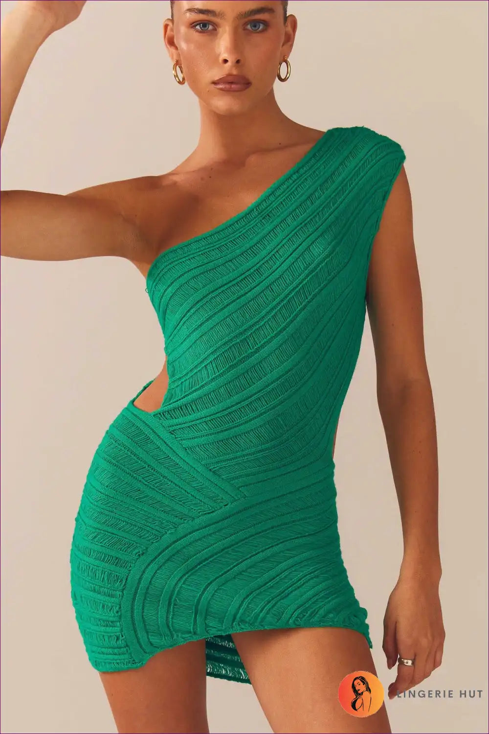 Turn Heads With Our Striking And Sensual Sexy One Shoulder Cutout Bodycon Dress. Complete Your Party-ready