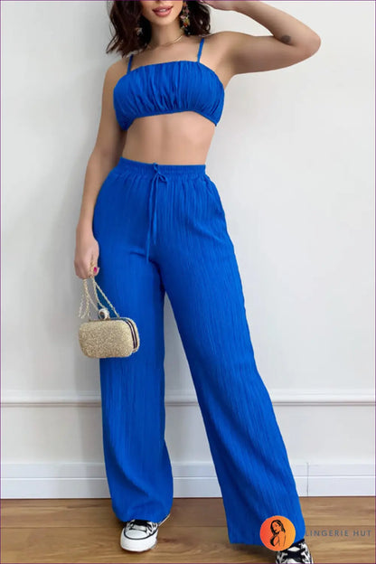 Sexy Sleeveless Cropped Outfit - Two-piece Set For x