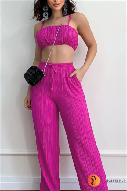 Sexy Sleeveless Cropped Outfit - Two-piece Set For x