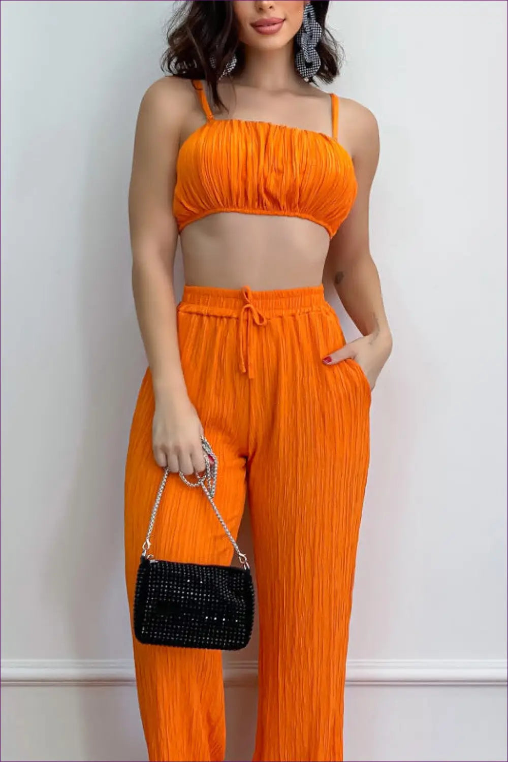 Sexy Sleeveless Cropped Outfit - Two-piece Set For x