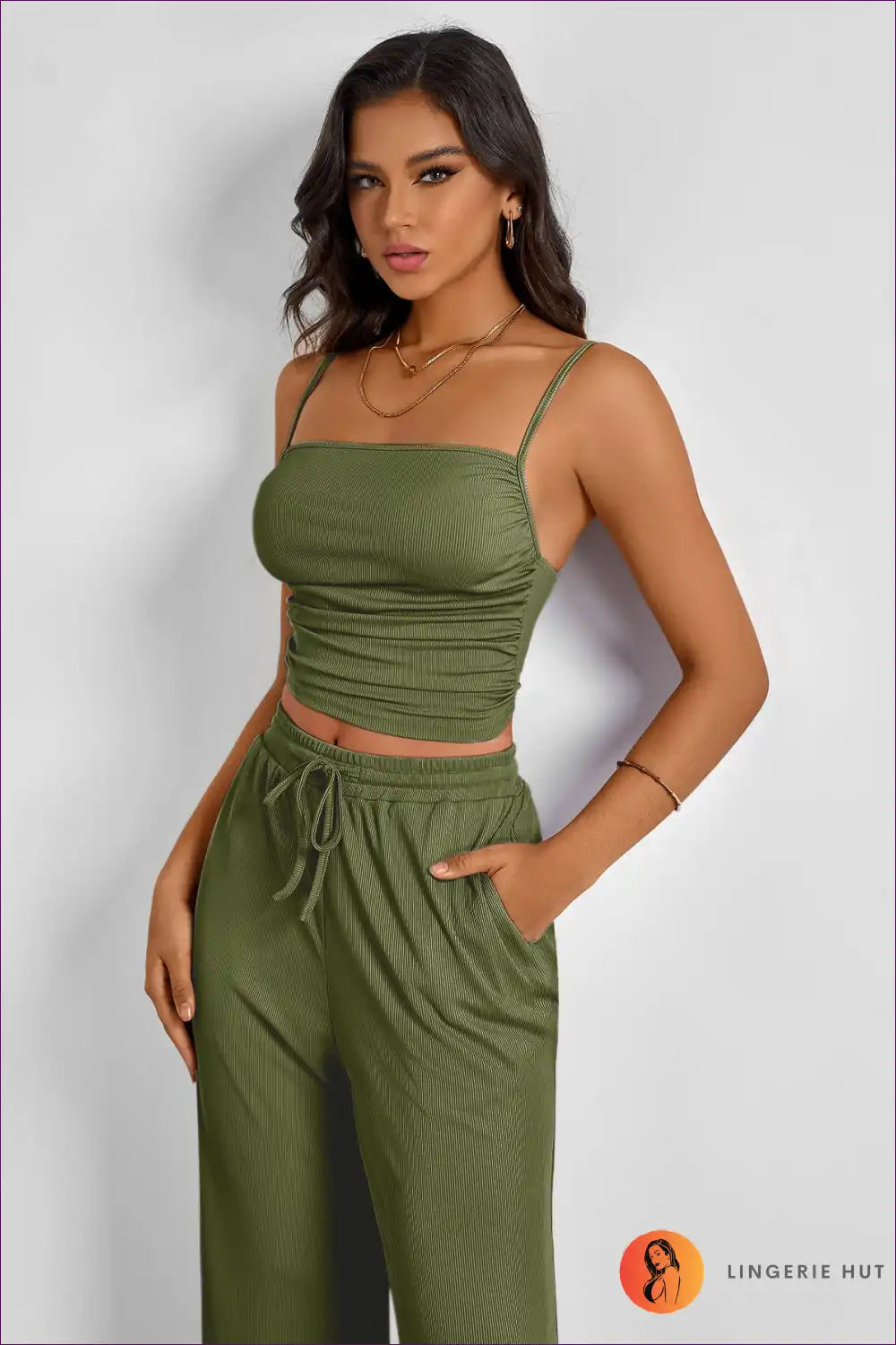 Sexy Spaghetti Strap Ruched Set - Effortless Summer Glam