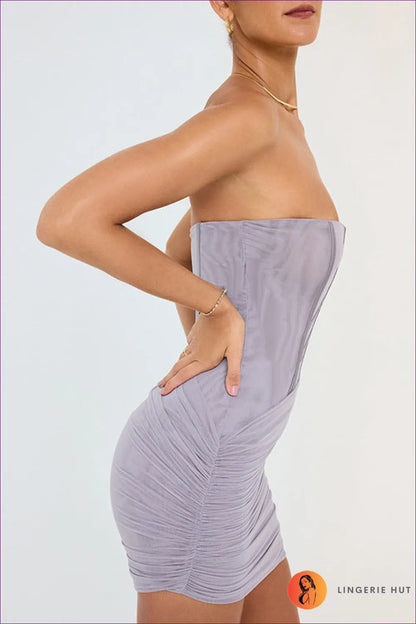 Embrace Your Inner Diva With Our Sexy Strapless Bodycon Dress. The Perfect Choice For a Night Out At The Club,