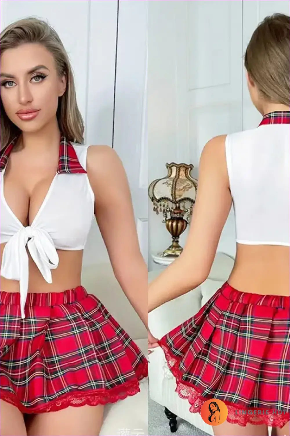 Student Costume Mini Outfit Set - Fantasy Roleplay Ready - 11 / s - Lingerie Hut - Cutout • Party • Pinterest_blocked