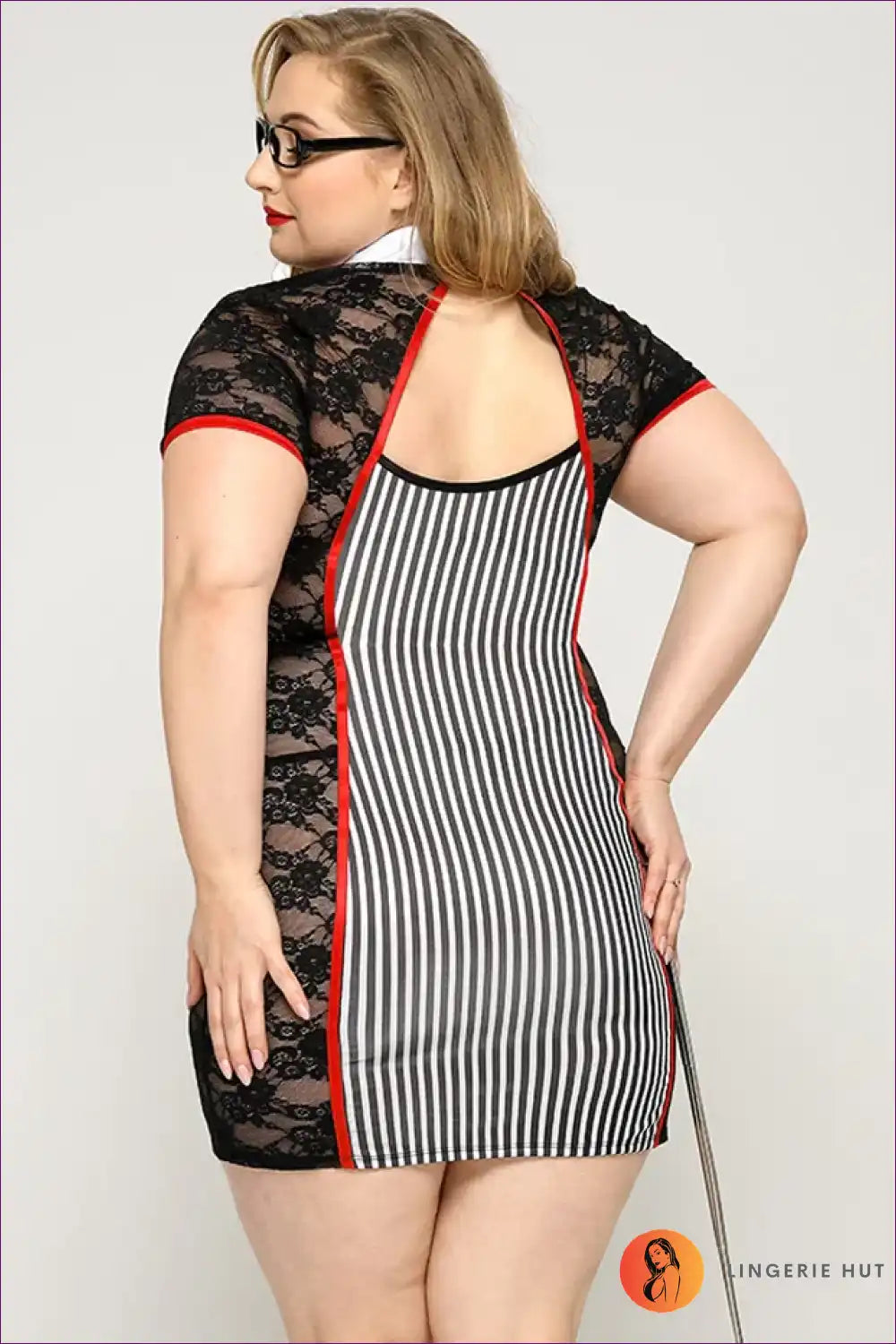 Sexy Teacher Costume with Lace Panel - Statement Confidence Look for Boudoir, Costume, Cutout, just In, Lace