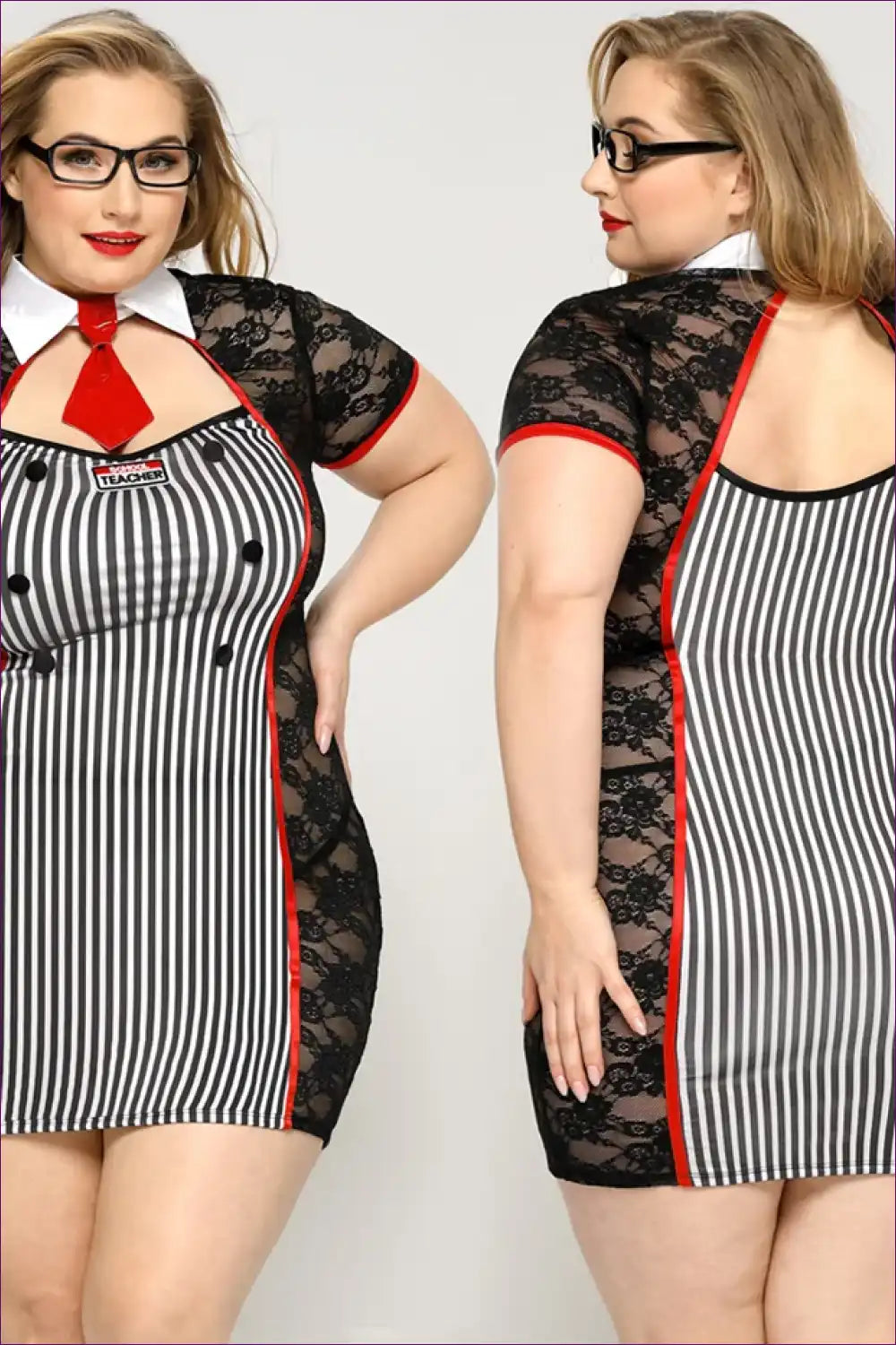 Sexy Teacher Costume with Lace Panel - Statement Confidence Look for Boudoir, Costume, Cutout, just In, Lace