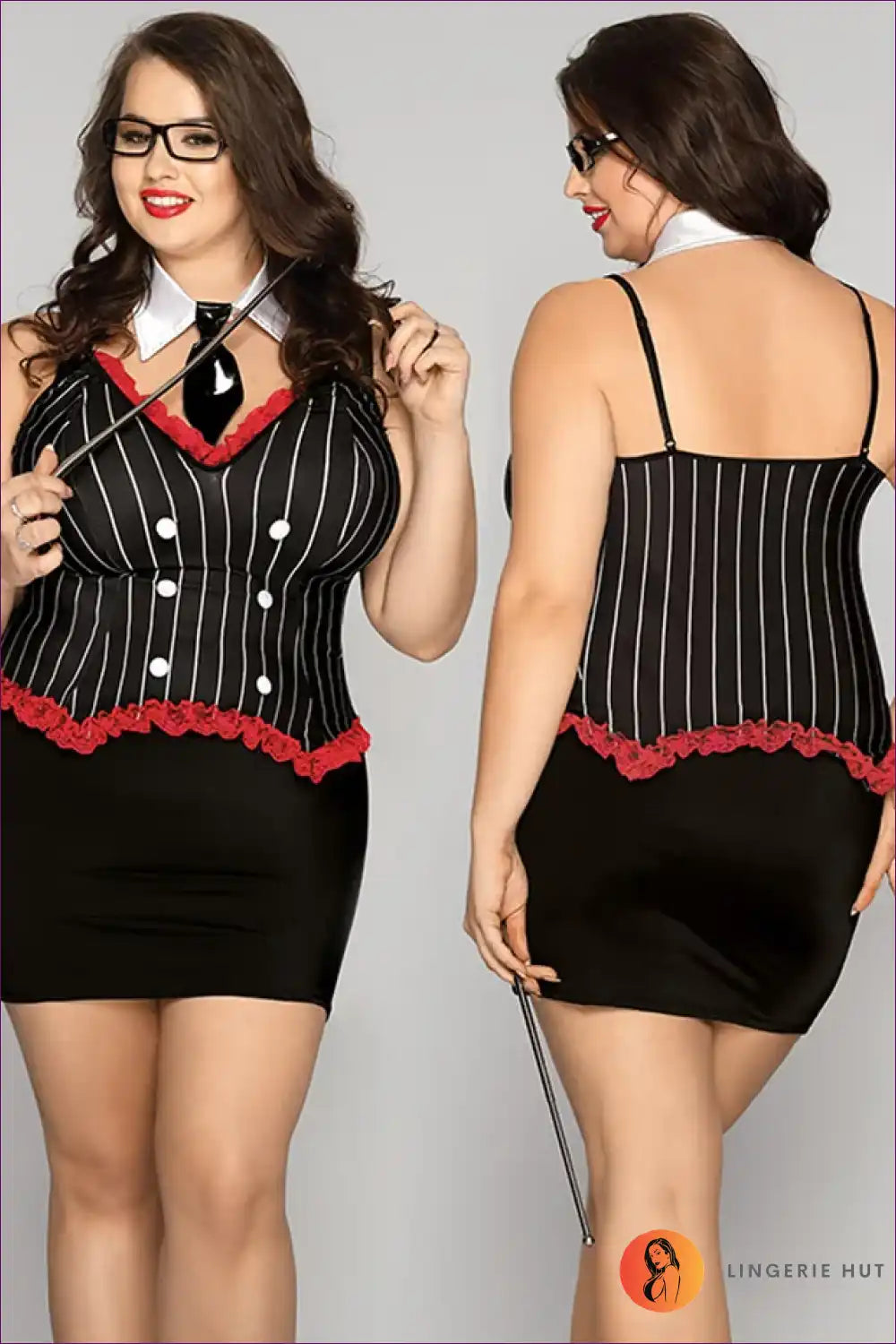 Sexy Teacher Costume with Lace Panel - Statement Confidence Look for Boudoir, Costume, Cutout, just In, Lace