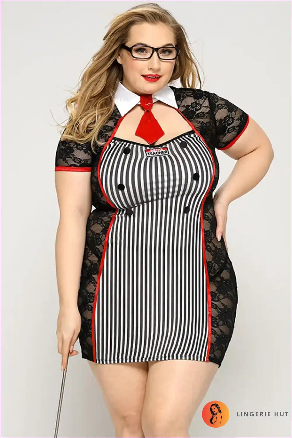 Sexy Teacher Costume with Lace Panel - Statement Confidence Look for Boudoir, Costume, Cutout, just In, Lace