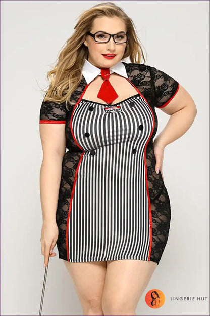 Sexy Teacher Costume with Lace Panel - Statement Confidence Look for Boudoir, Costume, Cutout, just In, Lace