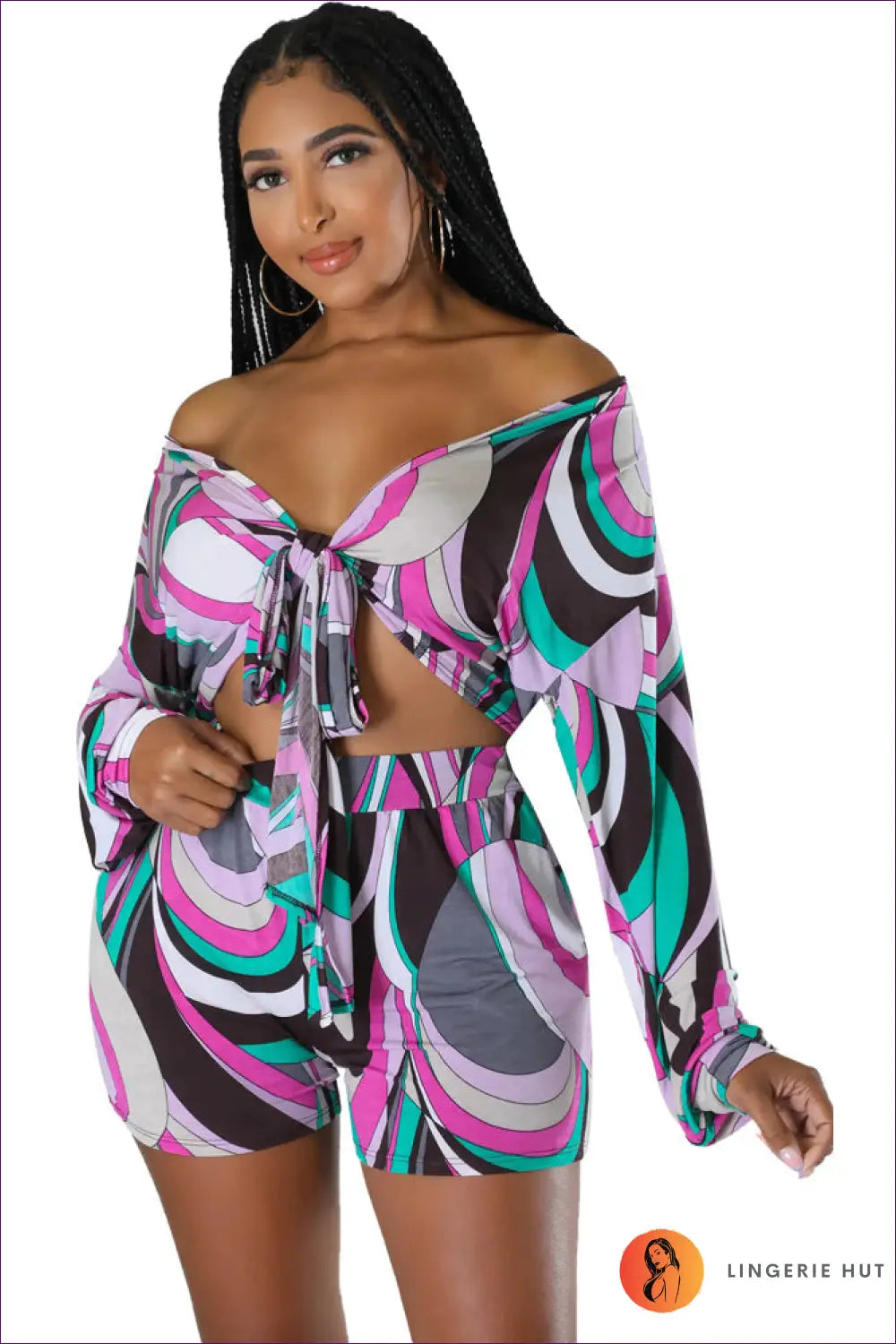 Sexy Tie-front Two Piece Set - Vacation Vibes For x