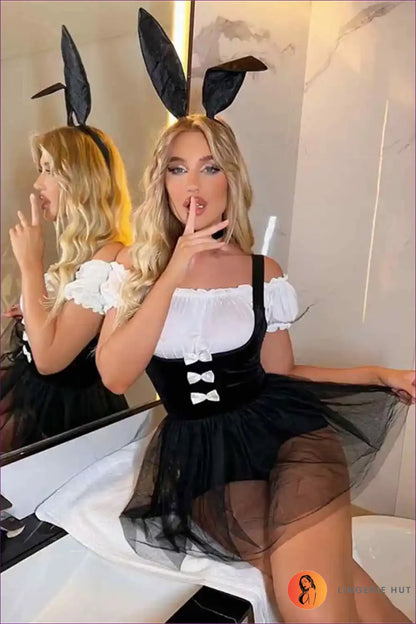 Sexy Velvet Bunny Maid Costume – Playful Allure