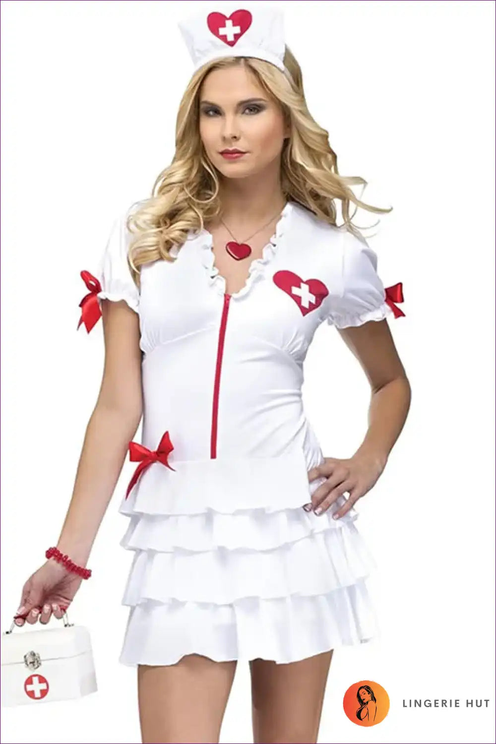 Sexy White Nurse Costume - Flirty Caregiver For Costume, Nurse, Theme Parties