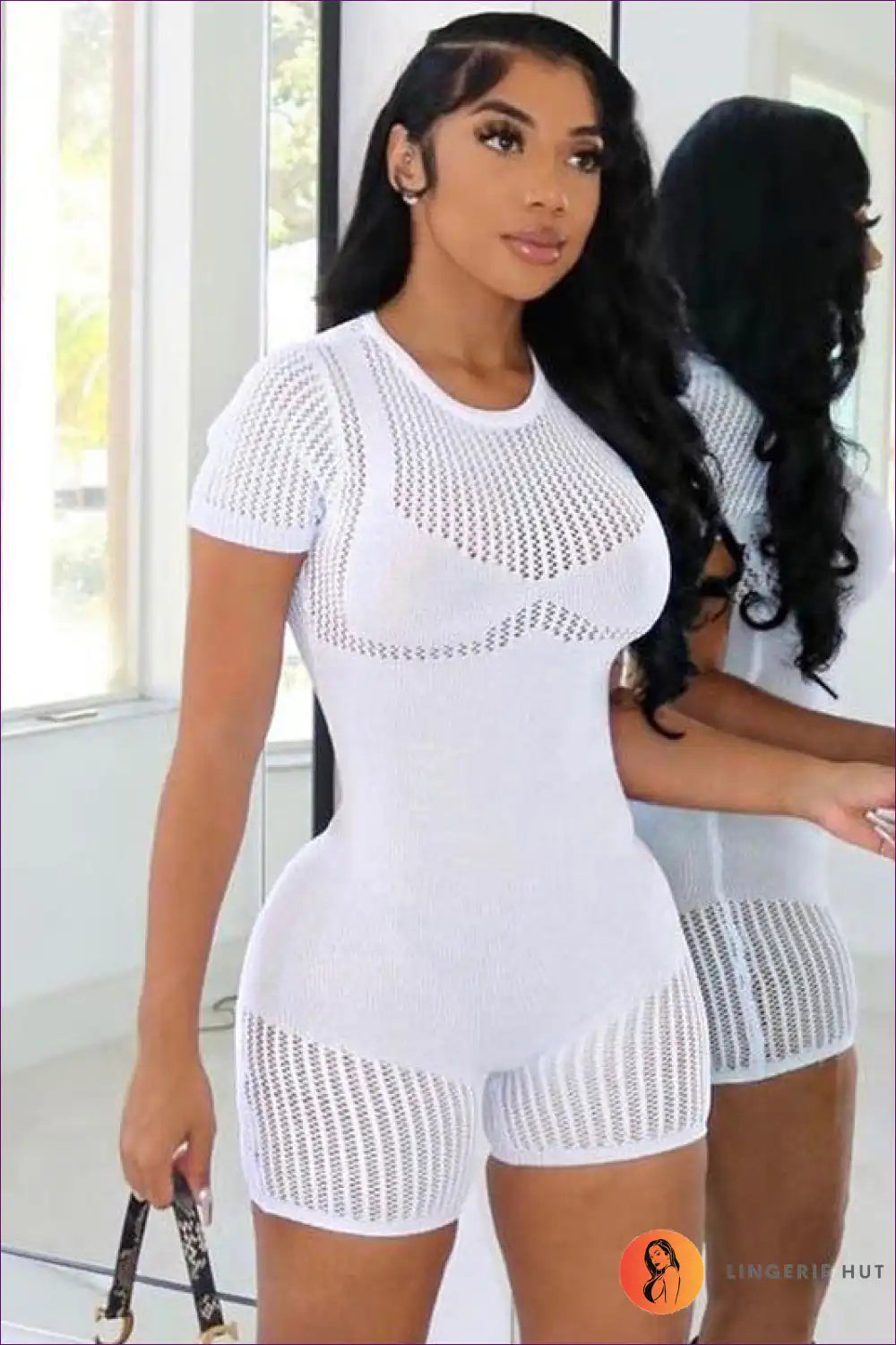 Turn Heads With Our Sexy Zipper Cutout Knitted Short Romper. Seductive Allure Meets Summer Chic. Don’t Miss