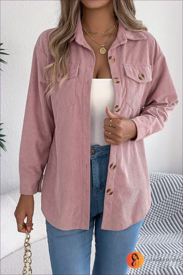 Corduroy Shacket Jacket - Effortless Everyday Layers