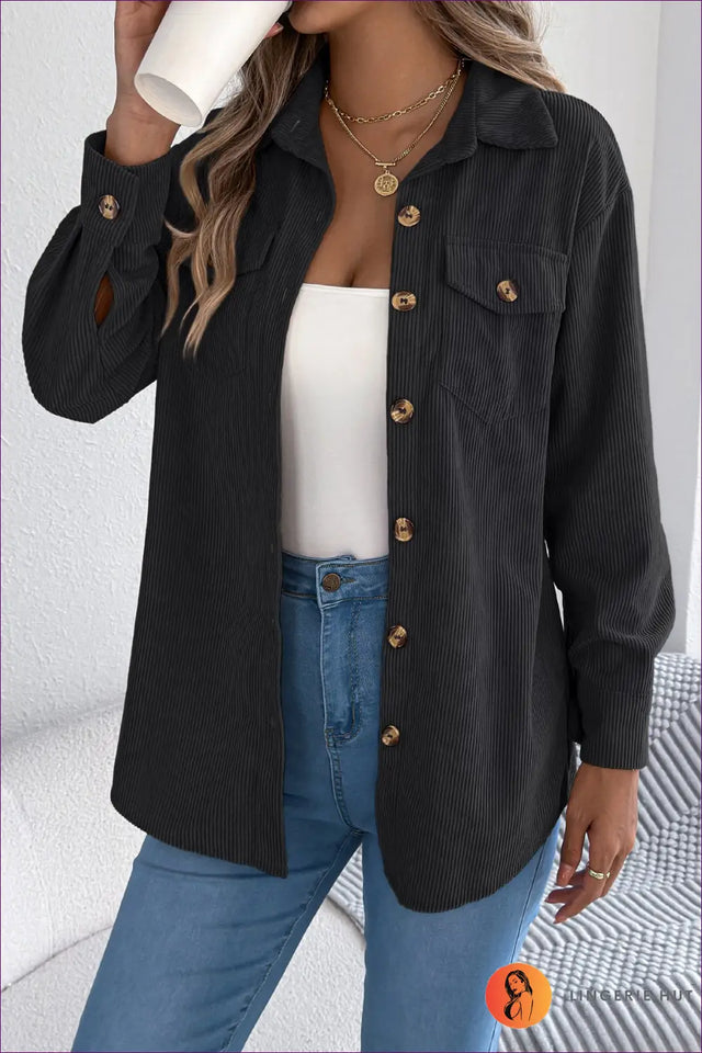 Corduroy Shacket Jacket - Effortless Everyday Layers