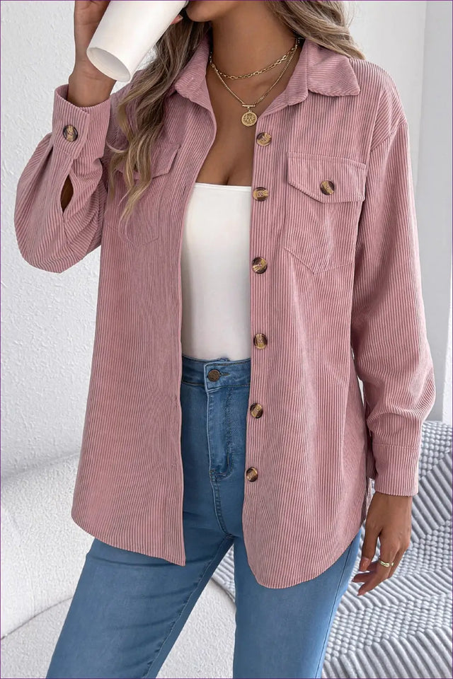 Corduroy Shacket Jacket - Effortless Everyday Layers