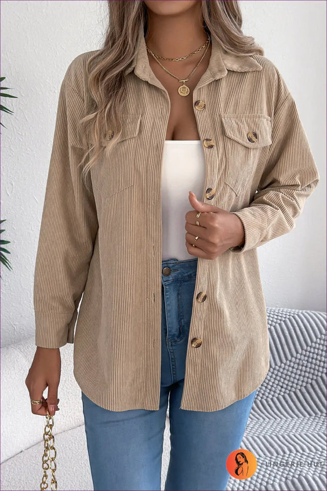 Corduroy Shacket Jacket - Effortless Everyday Layers