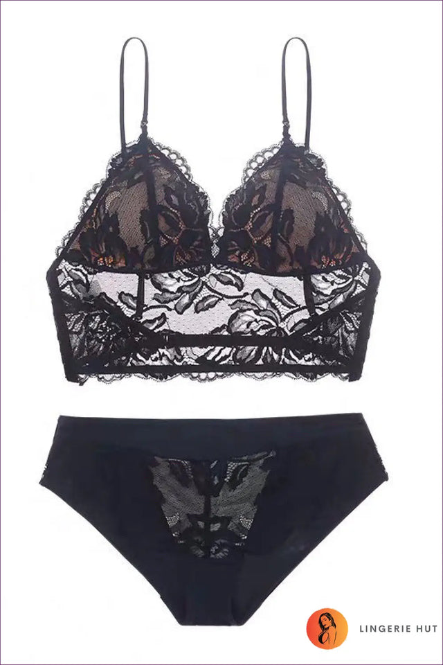 Sheer Embroidered Lace Bra Set - Everyday Romance Edit