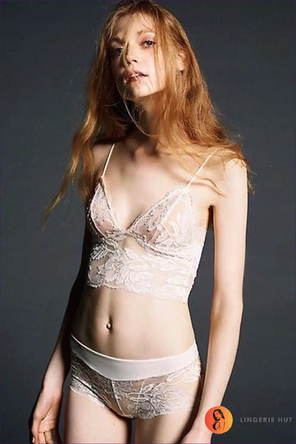 Sheer Embroidered Lace Bralette Set - Dreamy Everyday Luxury for Boudoir, Bra Set, Everyday, Floral,