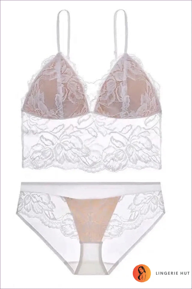 Sheer Embroidered Lace Bra Set - Everyday Romance Edit