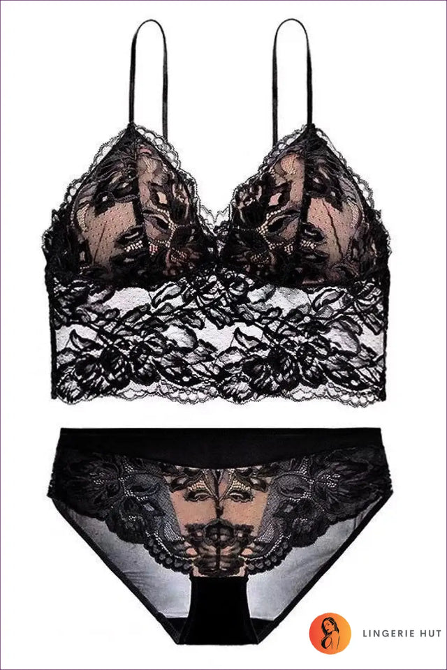 Sheer Embroidered Lace Bra Set - Everyday Romance Edit