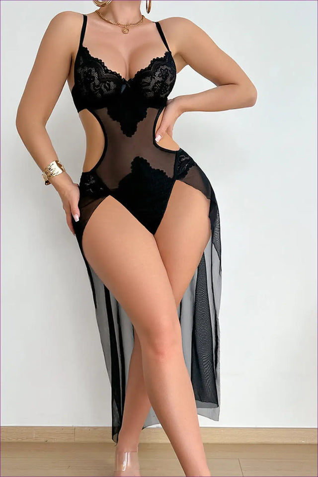 Sheer Lace Cutout Teddy - The Honeymoon Edit
