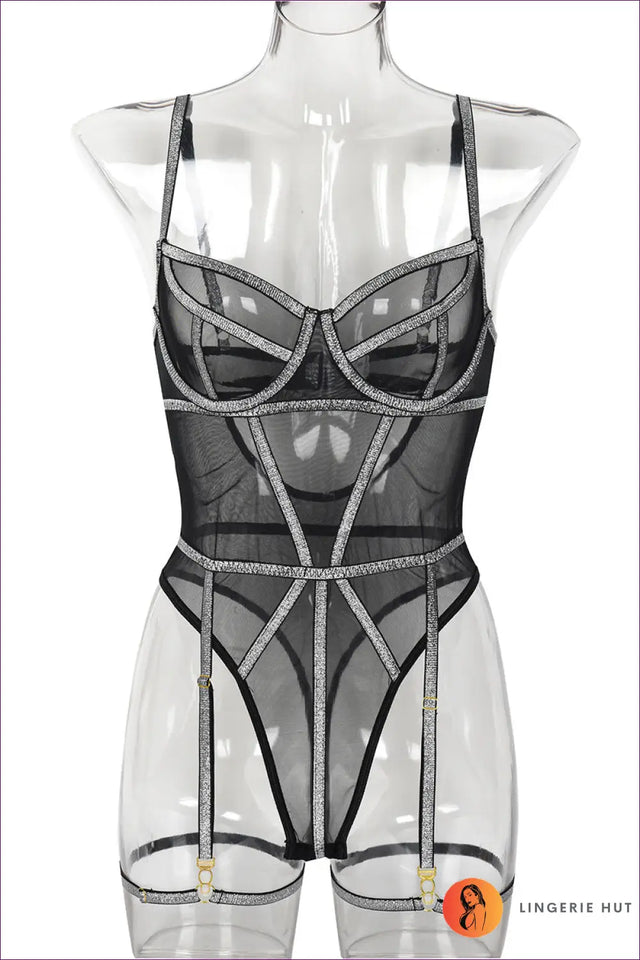 Sheer Mesh Bodysuit with Cutout Back - Bold But Wearable