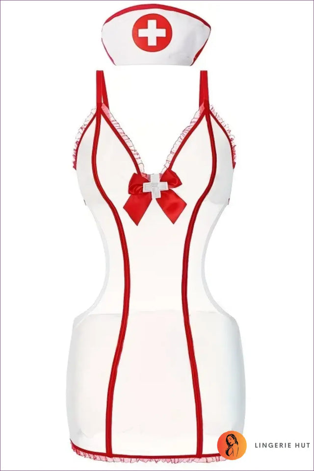 Sheer Mesh Bodysuit Set with Cross Trim Accents - After Hours Tease
