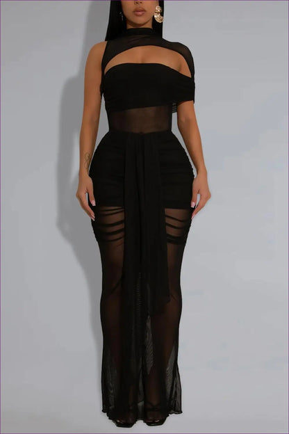 Sheer Mesh Cutout Maxi Dress - the one They’ll Ask About - Dresses - Lingerie Hut - Bodycon • Clubwear • Evening Wear