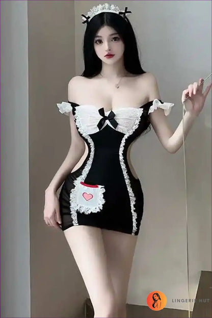 Sheer Mesh Lolita Maid Babydoll Dress for Cosplay Sweetness Babydoll, just In, Lingerie, Maid,