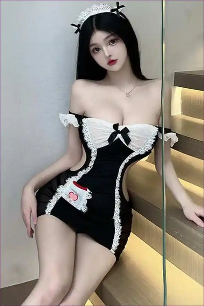 Sheer Mesh Lolita Maid Babydoll Dress for Cosplay Sweetness Babydoll, just In, Lingerie, Maid,