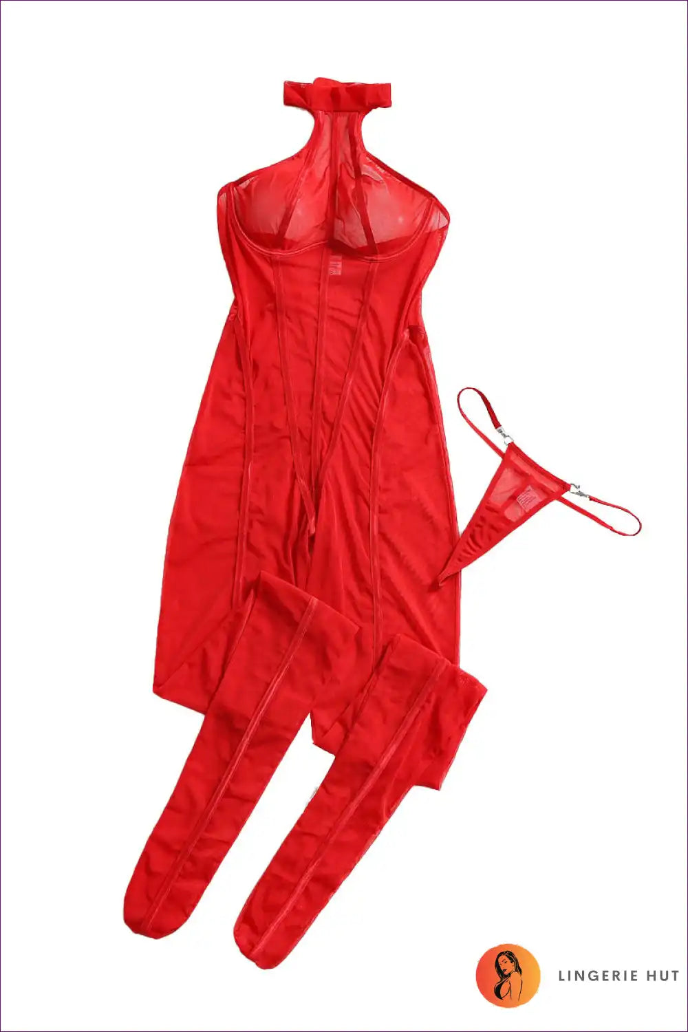 Sheer Tulle Halter Jumpsuit with Vertical Stripes - Night out for Bodycon, Clubwear, Date Night, Halter,