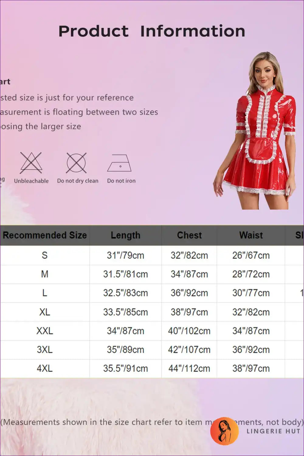 Shiny Pu Leather Maid Uniform Dress with Lace Apron Set for Clubwear, Costume, just In, Lace,