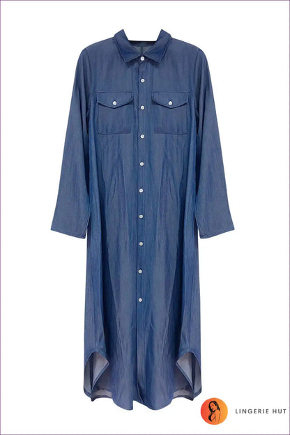 Shirt Dress with Button Front - Casual Sophistication for A-line, All Season, Autumn, Casual,