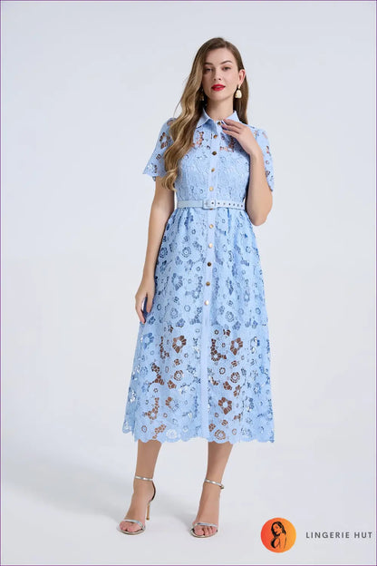 Shirt Dress with Button Front Detail - Sunlit Ease - Boho • Casual • Cotton • Dresses - Lingerie Hut