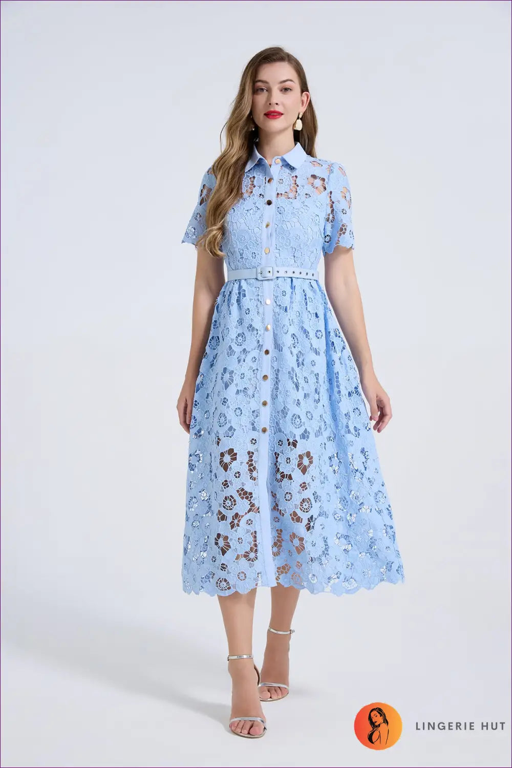 Shirt Dress with Button Front Detail - Sunlit Ease - s / Blue - Boho • Casual • Cotton • Dresses - Lingerie Hut