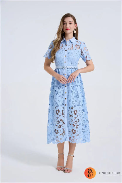 Shirt Dress with Button Front Detail - Sunlit Ease - Boho • Casual • Cotton • Dresses - Lingerie Hut